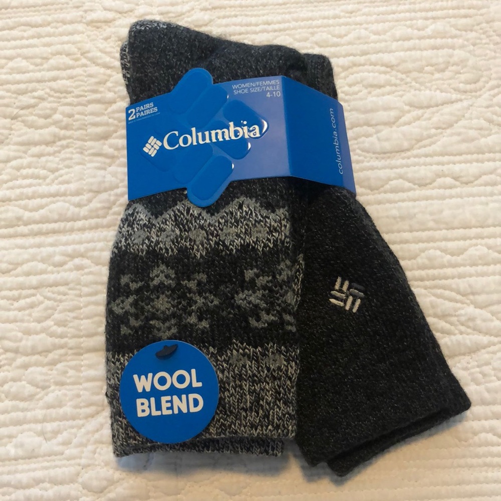 Columbia wool blend socks 2pack NWT